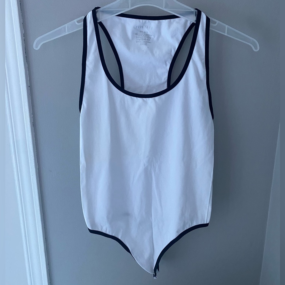 Revamped White and Black Bodysuit